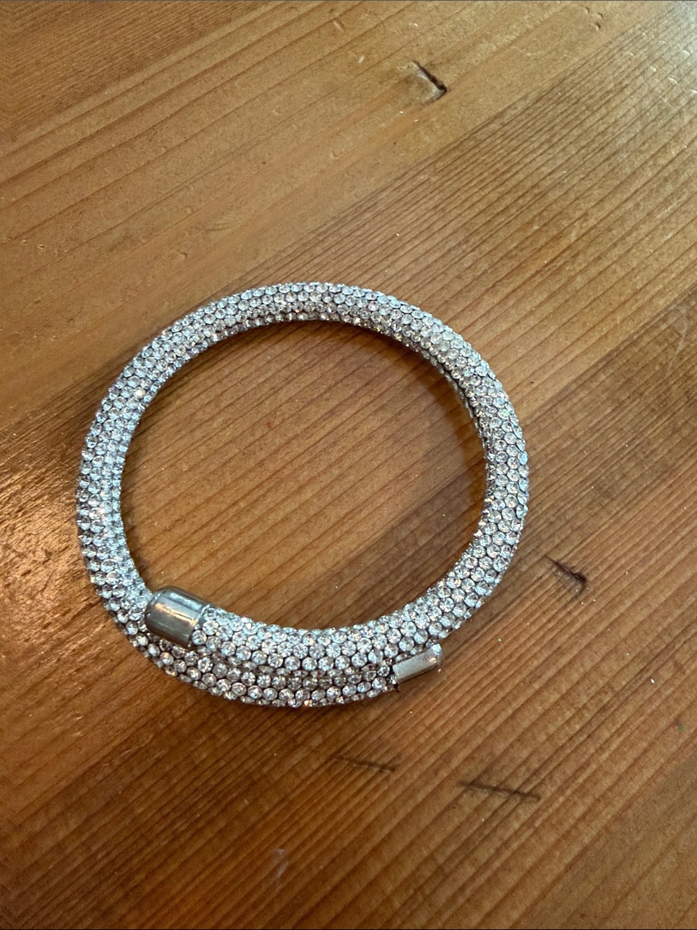 Crystal Pavé Silver-Tone Stretch Bracelet